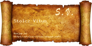 Stolcz Vitus névjegykártya